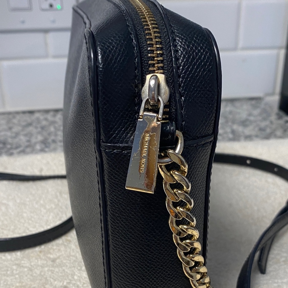 Michael Kors Black Crossbody Bag with Gold Accents - Picture 7 of 10